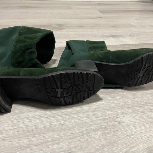 Stuart Weitzman 5050 Dark Green Suede Over the Knee Boots , Size 7 - Picture 4 of 5